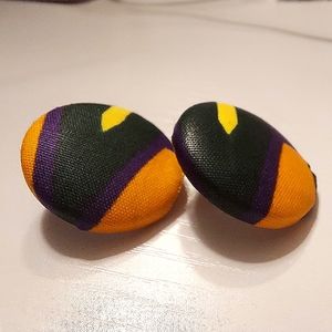 African Print Button Earrings! BUNDLE TO SAVE!